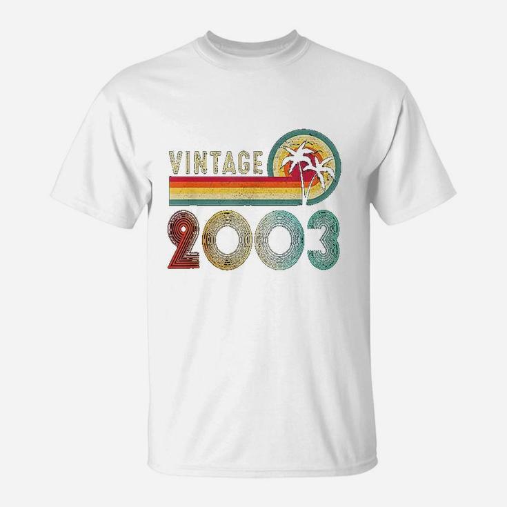 19 Yrs Old Gift Boy Girl Vintage 2003 Retro 19th Birthday  T-Shirt