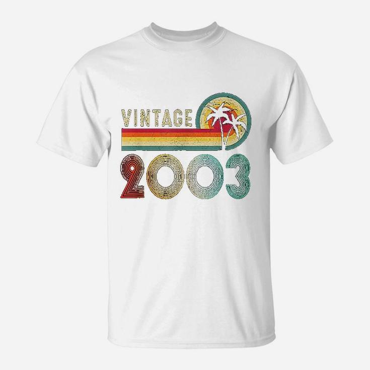 19 Yrs Old Gift Boy Girl Vintage 2003 Retro 19th Birthday  T-Shirt
