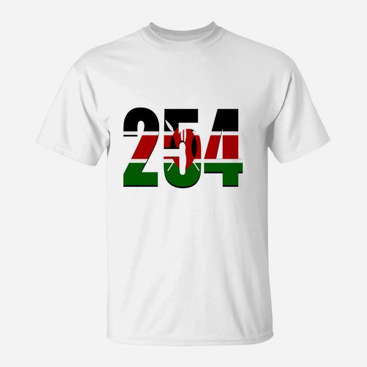 Kenya様 254 Kenya Flag Kenyan Country Area Code Pride T-shirt T