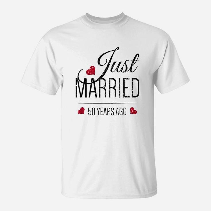 50th Wedding Anniversary Just Married 50 Years Ago T-Shirt