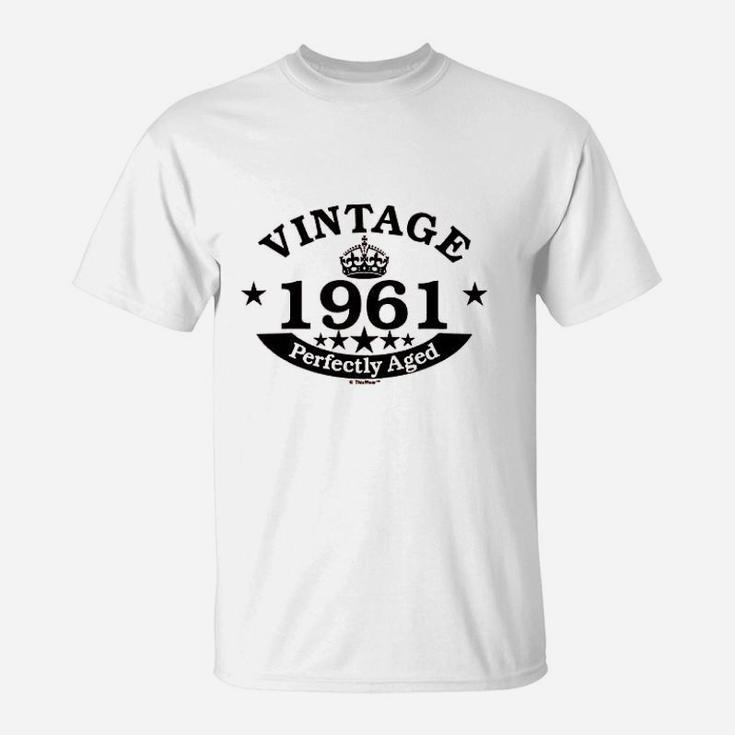 60th Birthday Gift Vintage 1961 Perfect Aged Crown T-Shirt