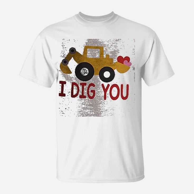 7 Ate 9 Apparel Kids I Dig You Construction Truck Day Red Raglan T-Shirt