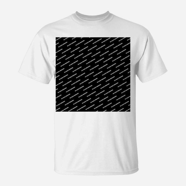 Abstraktes Zickzack-Muster T-Shirt für Herren in Schwarz-Weiß