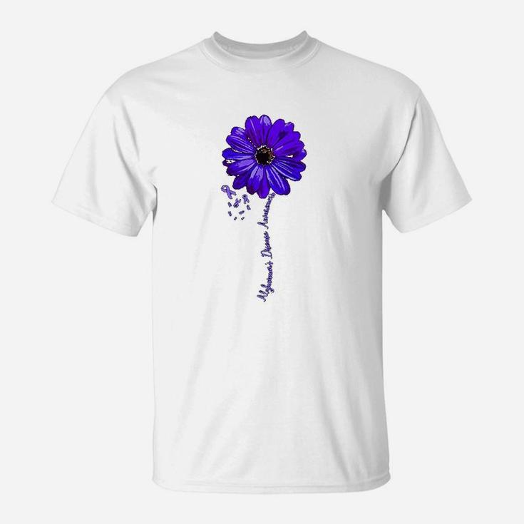 Alzheimers Awareness Pretty Flower Support T-Shirt