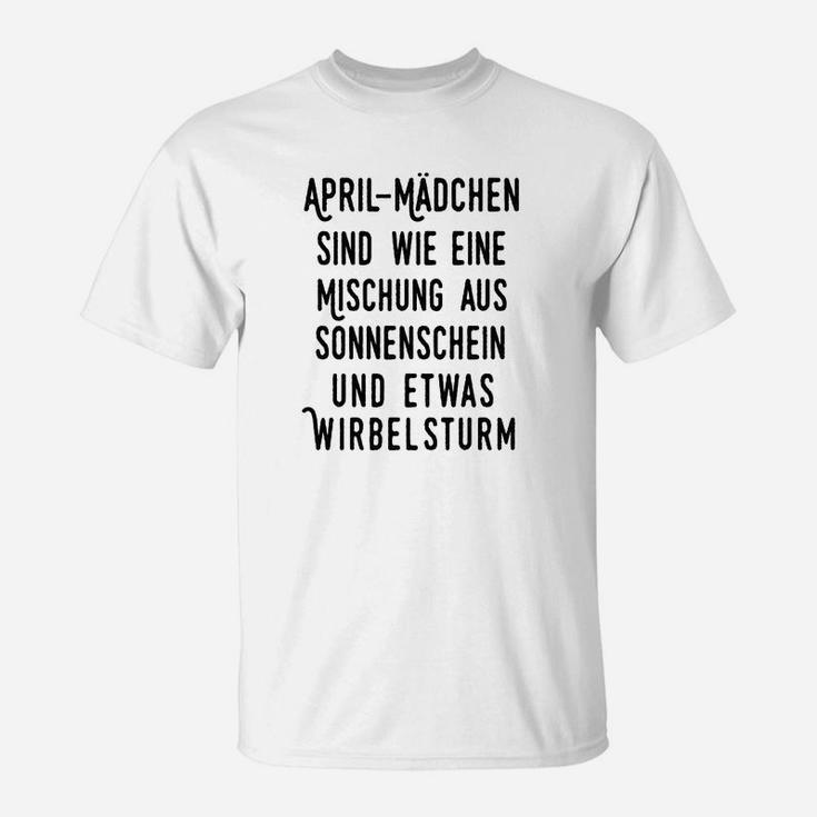 April-Mädchen Geburtstag T-Shirt - Sonnenschein & Wirbelsturm Spruch