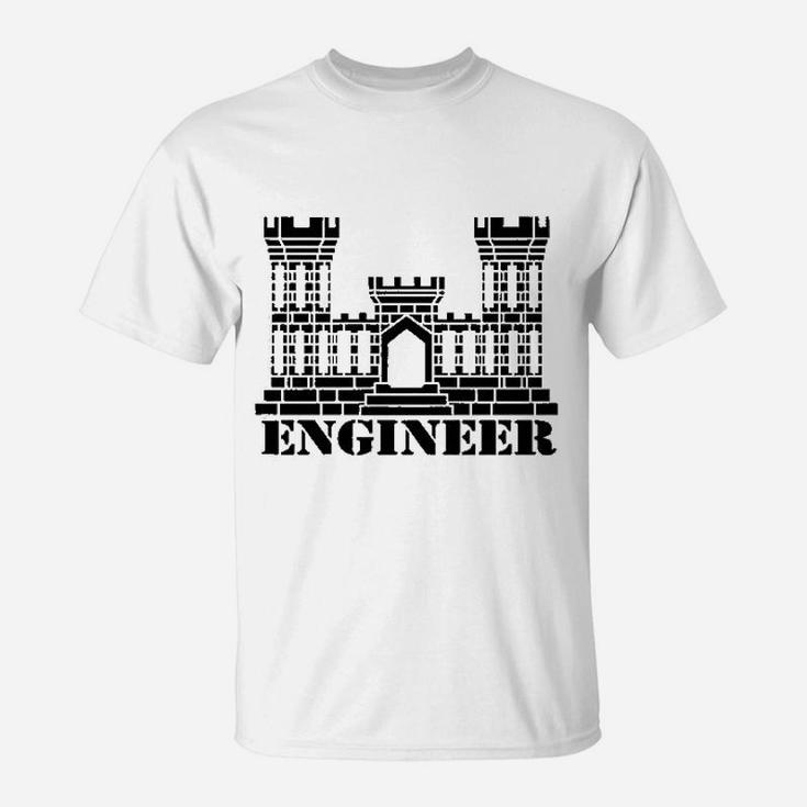 Army Engineer Branch Insignia Castle Veteran Graphic T-Shirt