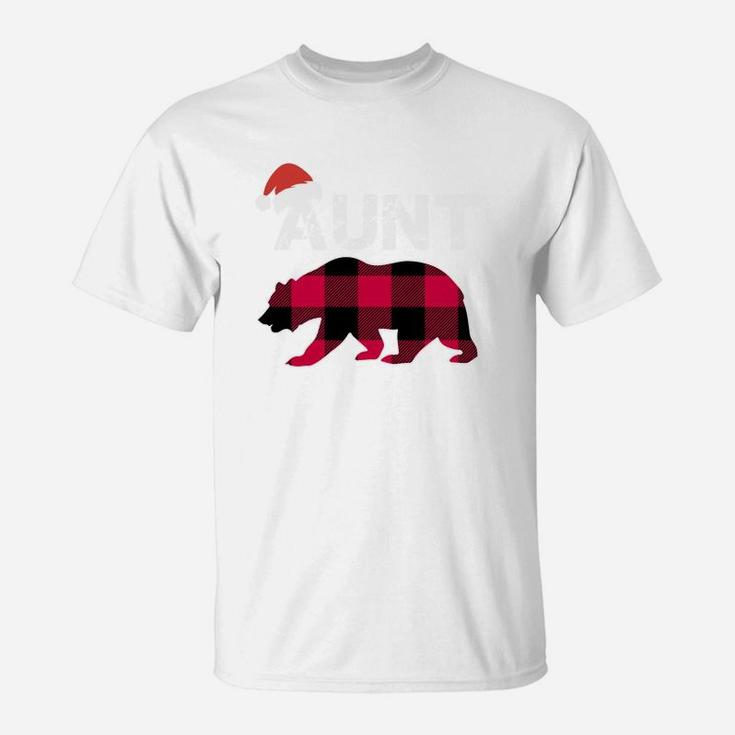 Aunt Christmas Bear Plaid Matching Family Christmas T-Shirt