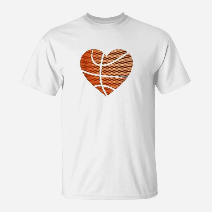 Basketball Ball Love Heart Mom Dad Sports Player Fun Gift T-Shirt