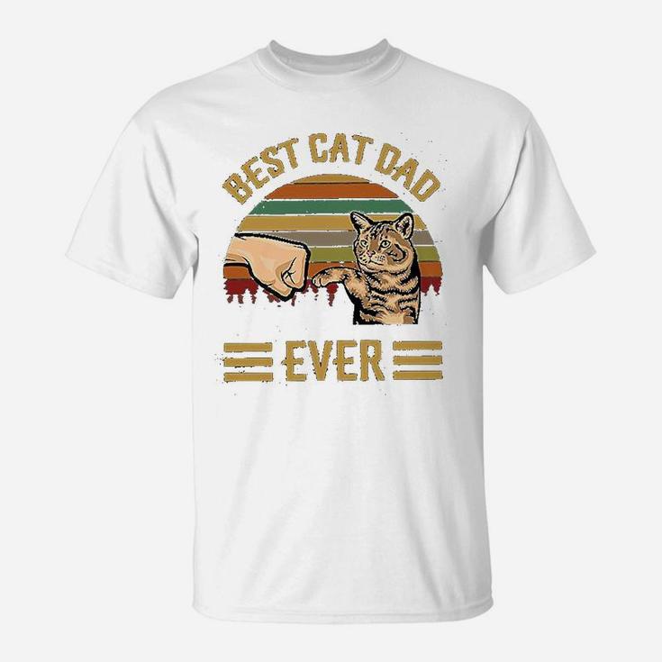 Best Cat Dad Ever Vintage Retro Kitten Cat Lovers T-Shirt