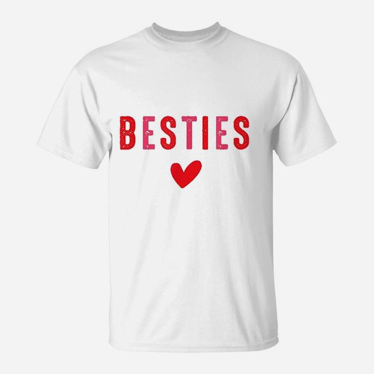 Besties Cute Matching Mother Daughter Friend Valentine Day T-Shirt