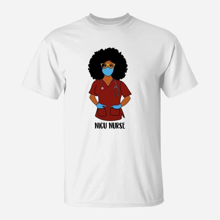 Black History Month Proud Nicu Nurse Awesome Nursing Job Title T-Shirt