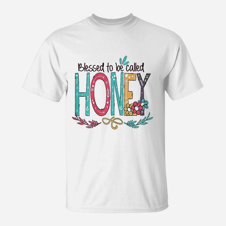 Blessed To Be Called Honey Colorful Gifts Grandma T-Shirt