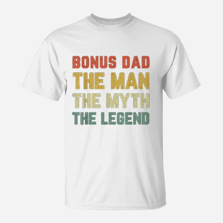 Bonus Dad The Man The Myth The Legend Vintage Gift Christmas T-Shirt