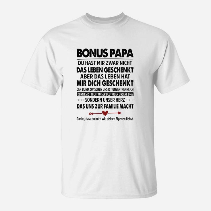 Bonus Papa T-Shirt mit Dankesbotschaft, Perfektes Präsent für Stiefvater