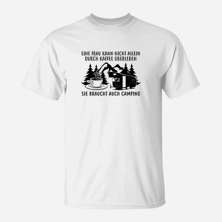 Camping Einfrau Kann Nicht Allenin- T-Shirt