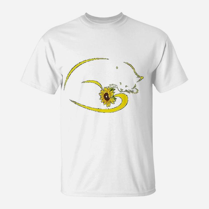 Cat Hippie Sunflower Cat Mom T-Shirt