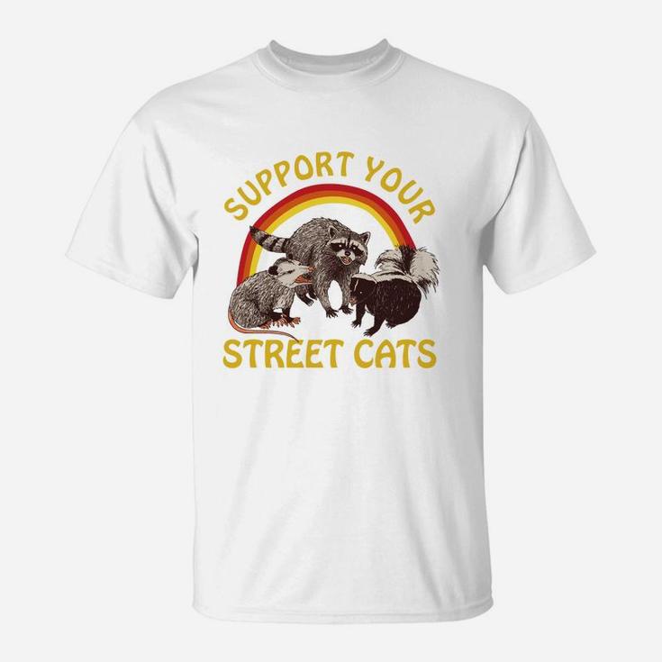 Cat Kitten Support Your Local Street Cats Vintage T-Shirt