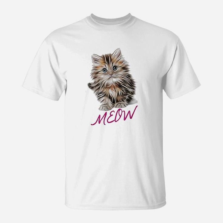 Cat Meow Kitty Funny Cats Mom And Cat Dad Gift T-Shirt