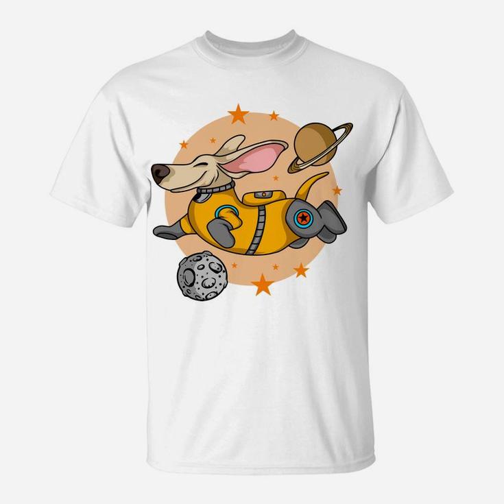 Corgi Flying In Space Cartoon Astronaut Gift Idea T-Shirt