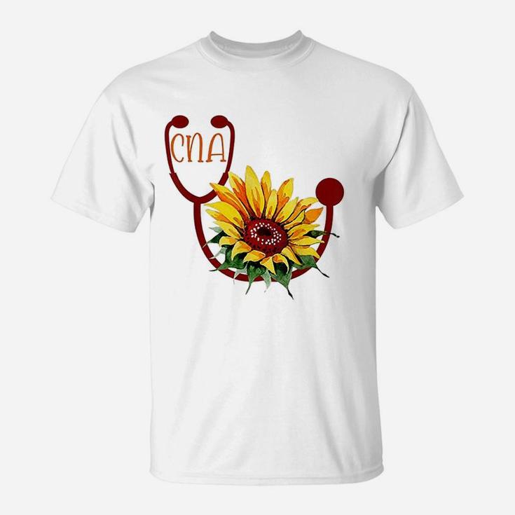 Cute Cna Certified Nursing Assistant Sunflower T-Shirt