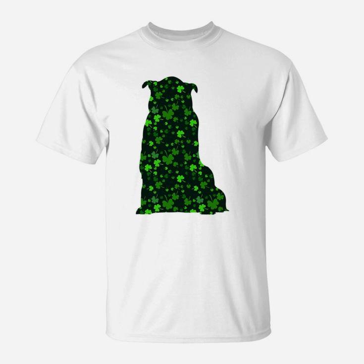 Cute Shamrock Collie Mom Dad Gift St Patricks Day Awesome Dog Lovers Gift T-Shirt