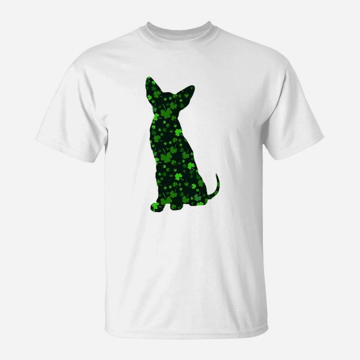 Cute Shamrock Oriental Shorthair Mom Dad Gift St Patricks Day Awesome Cat Lovers Gift T-Shirt