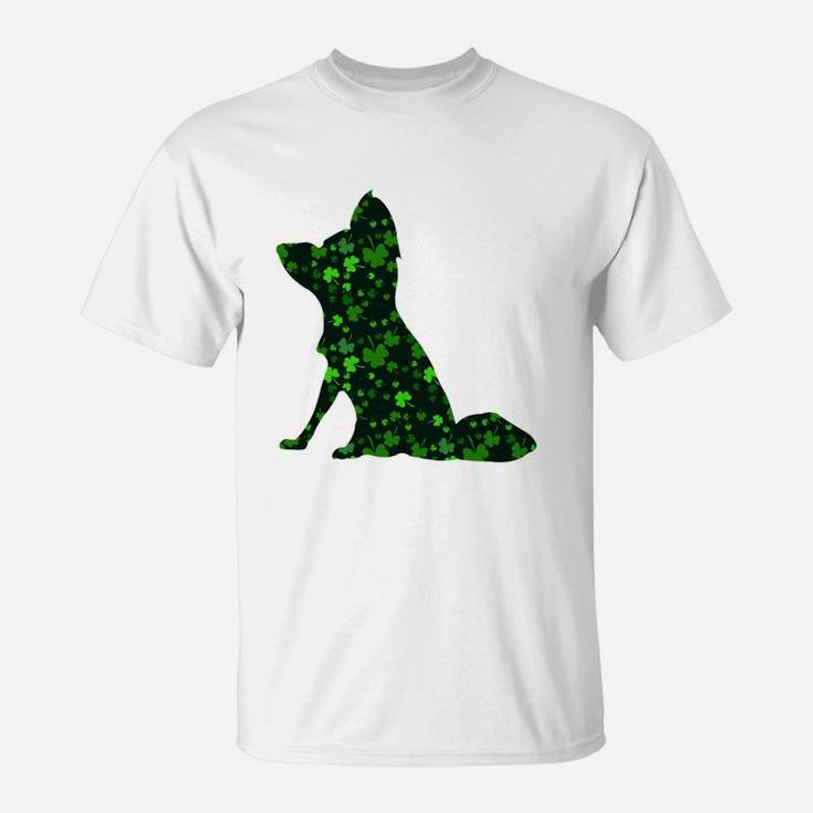 Cute Shamrock Papillon Mom Dad Gift St Patricks Day Awesome Dog Lovers Gift T-Shirt