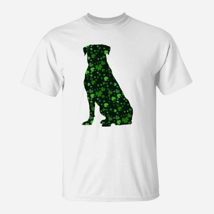 Cute Shamrock Rottweiler Mom Dad Gift St Patricks Day Awesome Dog Lovers Gift T-Shirt
