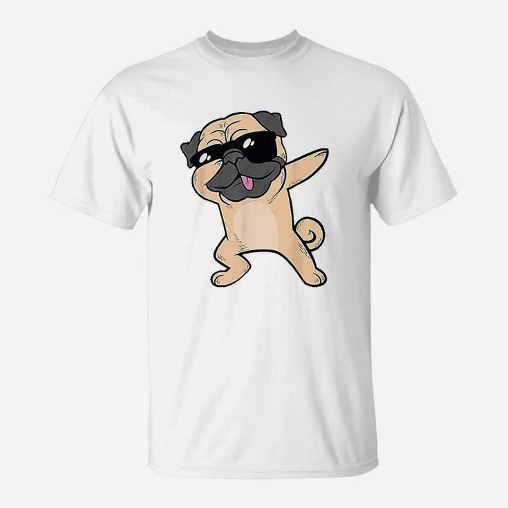 Dabbing Pug Dog Dab Animal Cool Sunglasses Cute T-Shirt