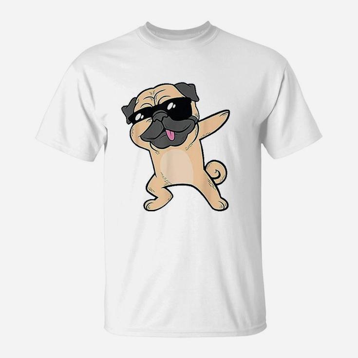 Dabbing Pug Dog Dab Animal Cool Sunglasses T-Shirt