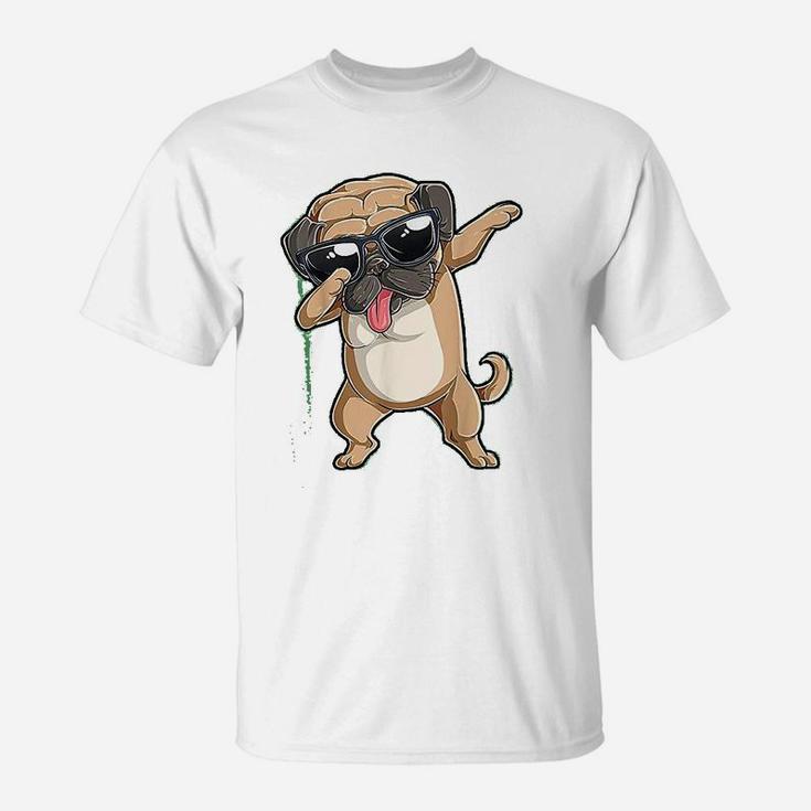 Dabbing Pug Dog Lover Dab Dance Gift T-Shirt