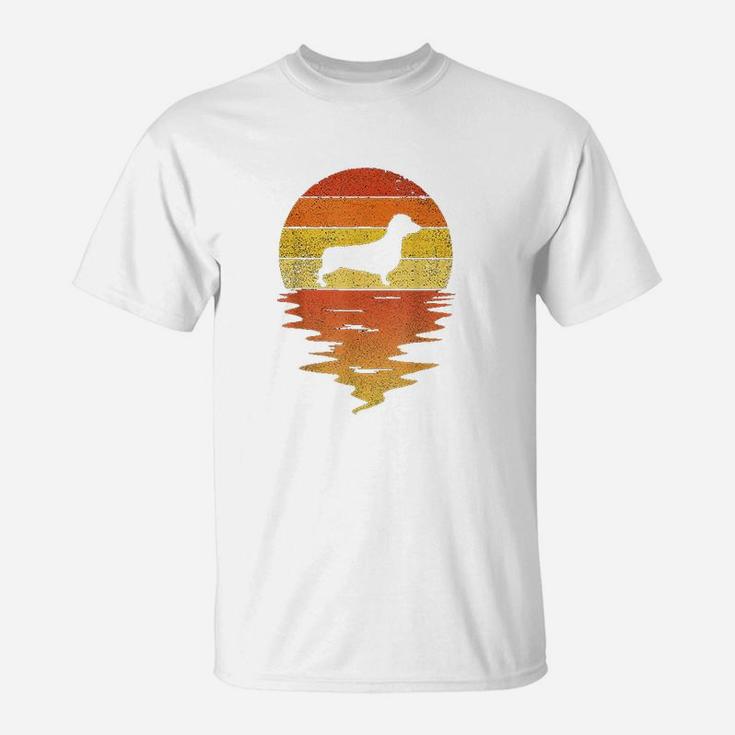 Dachshund 70s Vintage Retro Sunset Dachshund T-Shirt