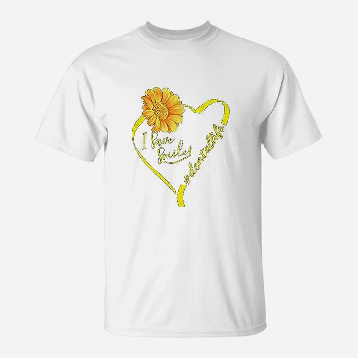 Dental Life Heart Sunflower Dental Assistant Hygienist Gift T-Shirt