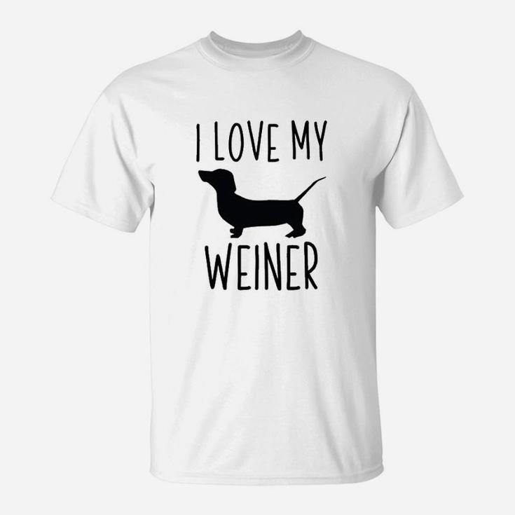 Dog Gifts For Men I Love My Weiner Funny Dachshund T-Shirt