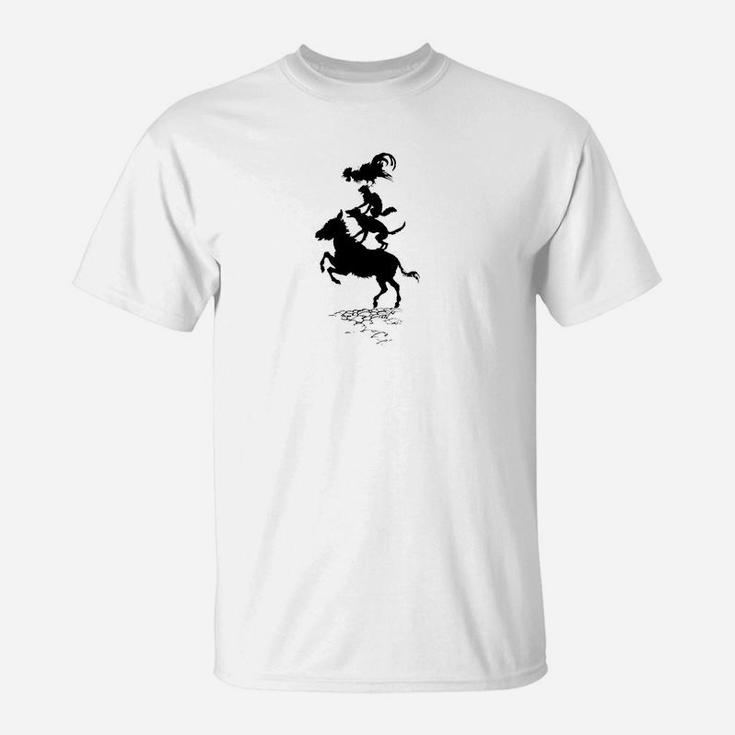 Donkey Dog Cat And Rooster Vintage Book Art T-Shirt