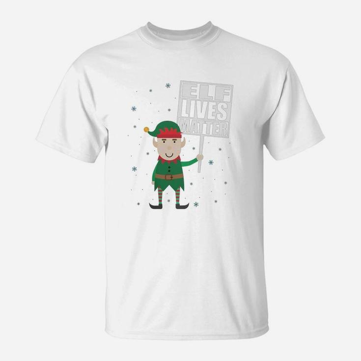 Elf Lives Matter Funny Christmas Elf Shirt T-Shirt