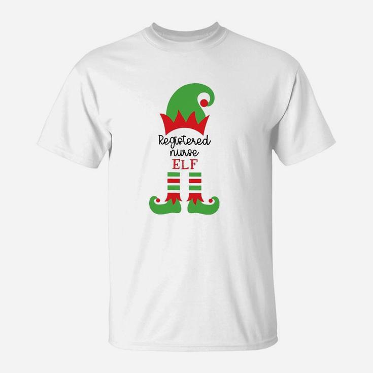 Elf Registered Nurse Elf Christmas Rn T-Shirt