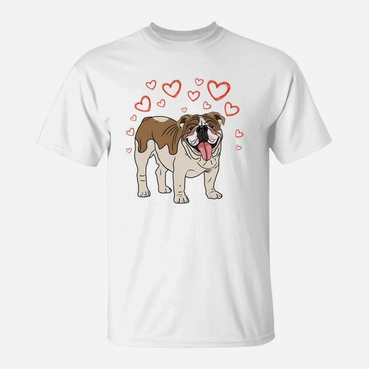 English Bulldog Is My Valentine T-Shirt