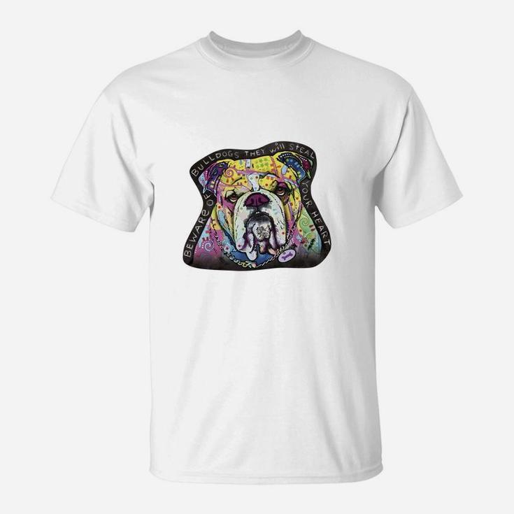 English Bulldogs Colorful Graphic T-Shirt