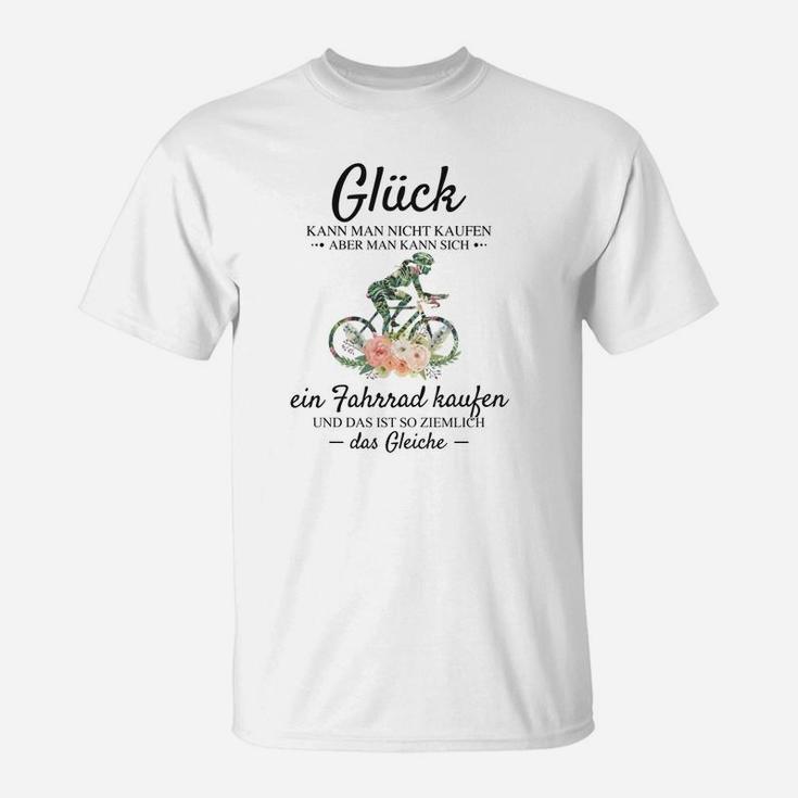 Fahrrad-Glück Herren T-Shirt, Spruch über das Kaufen von Glück