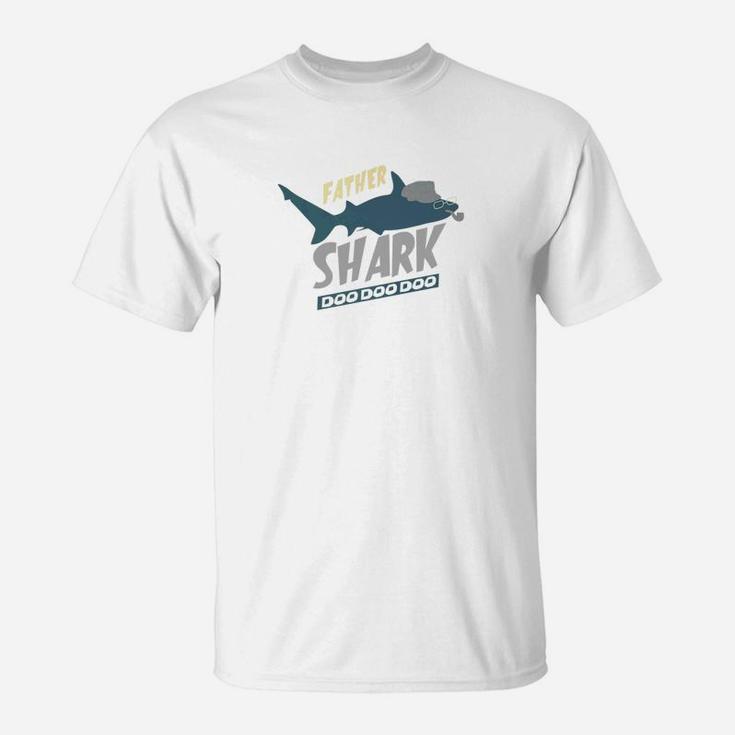 Father Shark Doo Doo Funny Grandpa Men Fathers Day Gift Premium T-Shirt