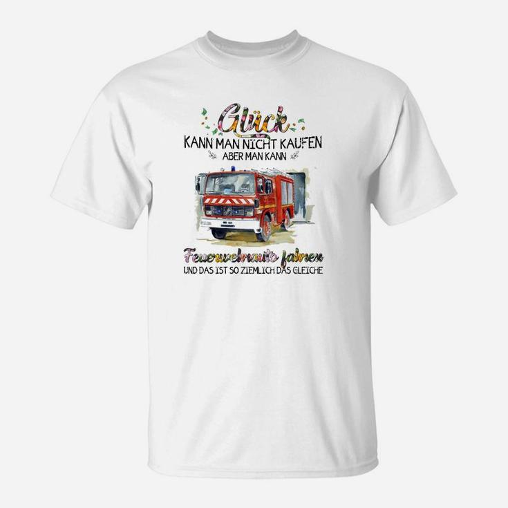Feuerwehr Camping Herren T-Shirt mit Spruch: Glück beim Campen