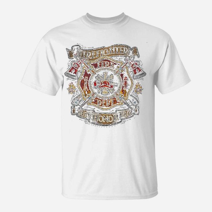 Firefighter Vintage Tattoo Art T-Shirt