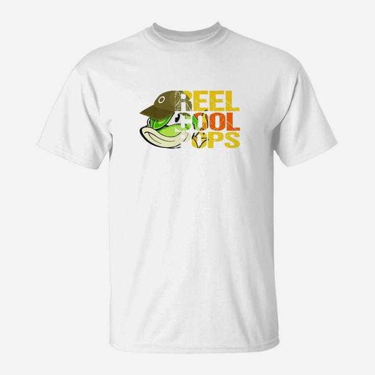 Fishing Reel Cool Pops Fathers Day Gift For Husband Or Dad Premium T-Shirt