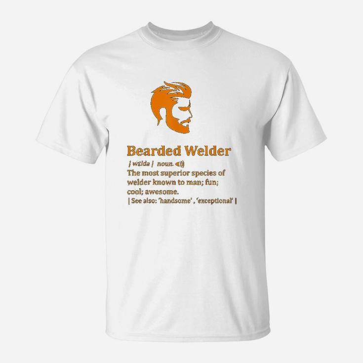 Funny Beard Welder Gifts For Bearded Man Husband Men Women T-Shirt