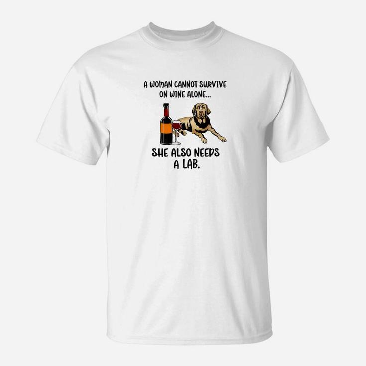 Funny Dog Mom Labrador Retriever Lab Wine T-Shirt