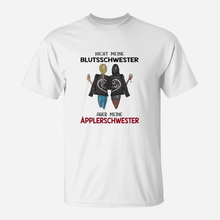 Geschwister T-Shirt mit Humor, Nicht meine Blut- sondern Apfelschwester