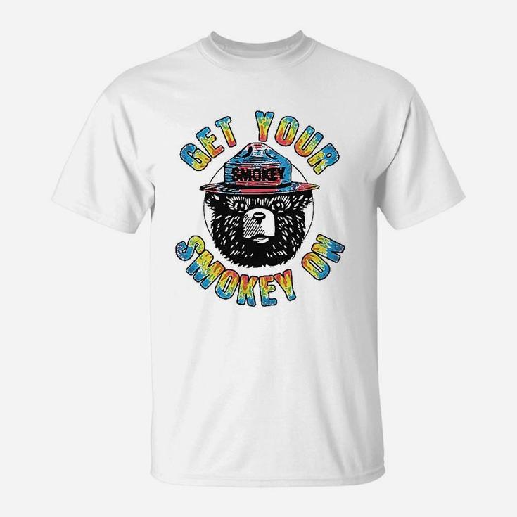 Get Your Smokey On Smokey Bear Tie Dye Graphic T-Shirt