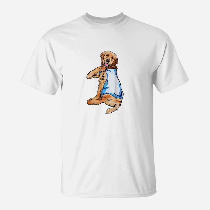 Golden Retriever Tattoo I Love Mom Mother s Day And Dog Lovers Shirt T-Shirt