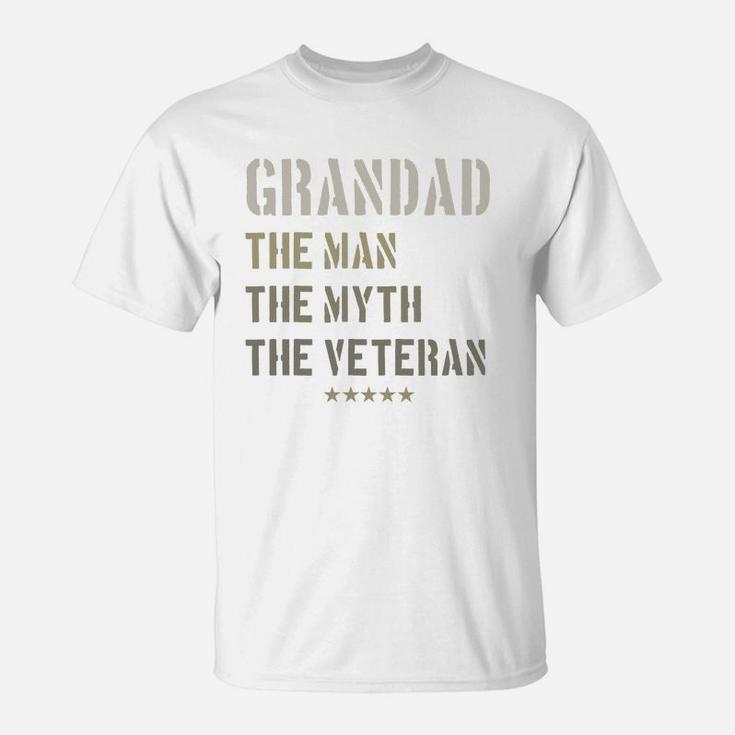 Grandad Man Myth Veteran Father Day Military Veteran Shirt T-Shirt